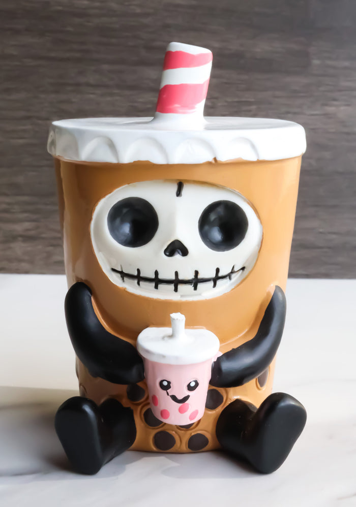 ebros gift Furrybones Bobby The Bubble Tea Drink Boba Pearls Skeleton Furry Bone Figurine