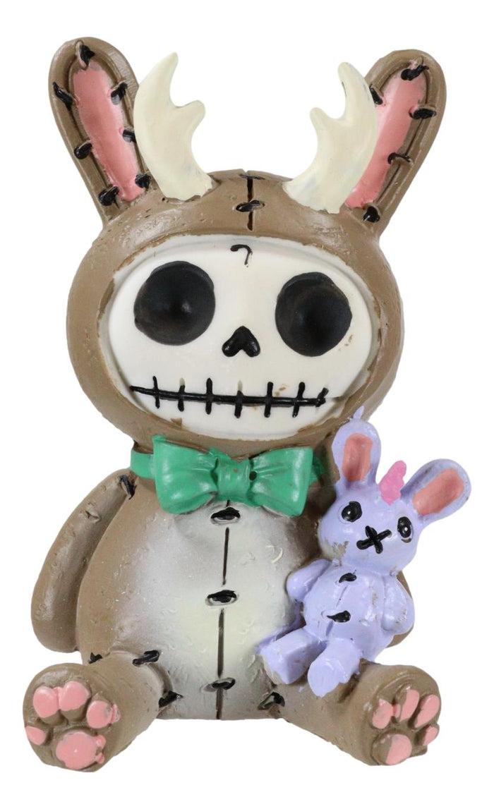 Ebros Gift Furrybones Bun Bun Lope Christmas Jackalope With Unicorn Skeleton Figurine