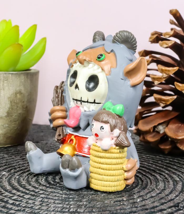 Ebros Gift Furrybones Christmas Terror Krampus Naughty List Skeleton Furry Bones Figurine