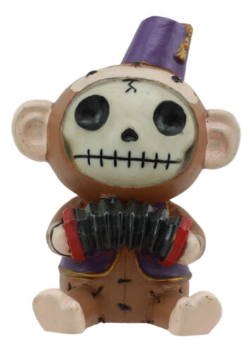 ebros gift Furrybones Circus Monkey Playing An Accordion Voodoo Skeleton Statue Furry Bones