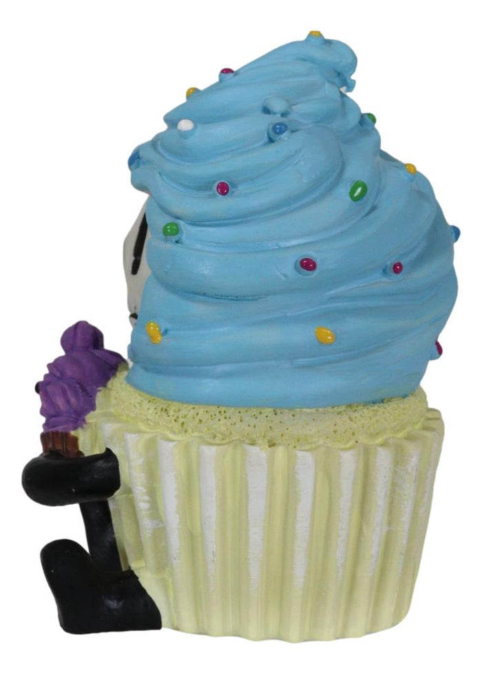 Ebros Gift Furrybones Cuppie The Blue Frosted Dessert Cupcake Skeleton Furry Bones Figurine