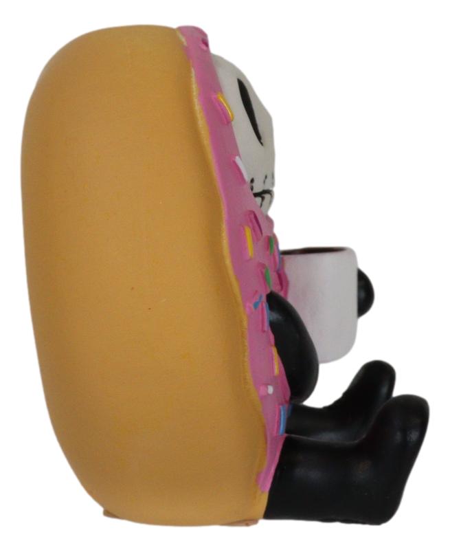 Ebros Gift Furrybones Donutsu Strawberry Sprinkles Donut Milk Skeleton Furry Bones Figurine