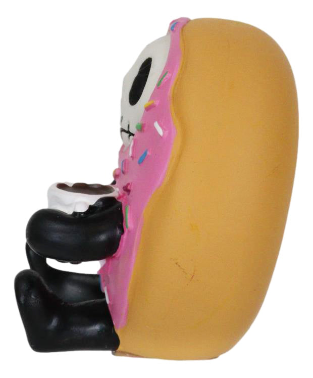 Ebros Gift Furrybones Donutsu Strawberry Sprinkles Donut Milk Skeleton Furry Bones Figurine