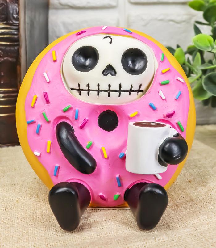 ebros gift Furrybones Donutsu Strawberry Sprinkles Donut Milk Skeleton Furry Bones Figurine