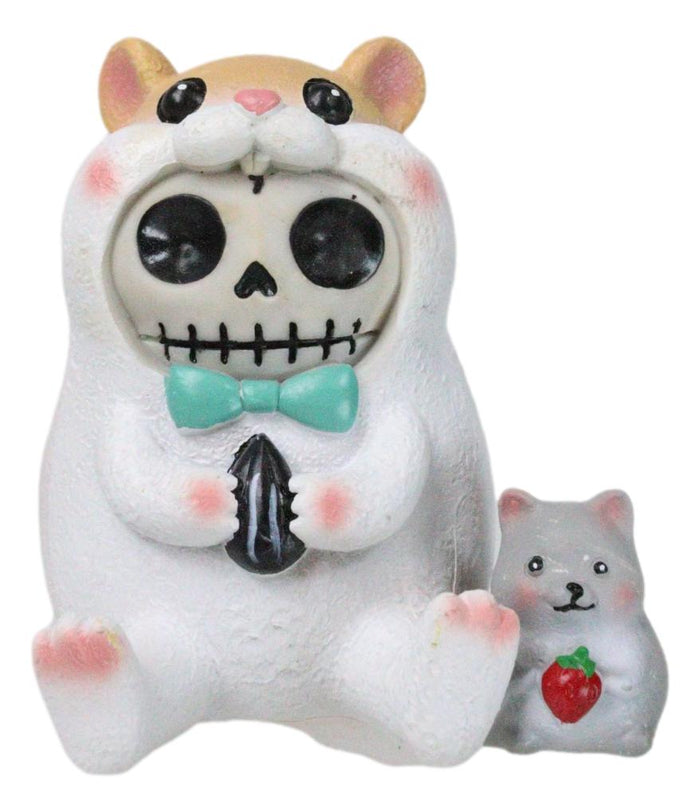 ebros gift Furrybones Hammy Ribbon Hamster With Guinea Pig Skeleton Furry Bones Figurine