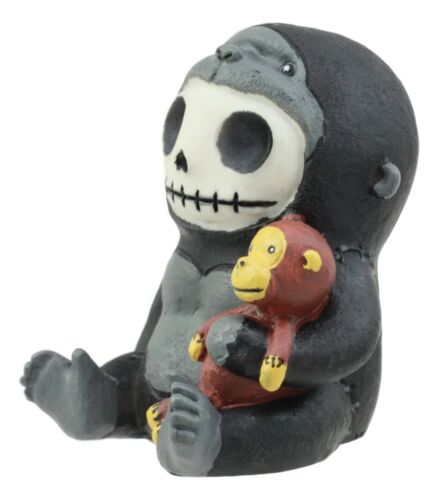 Ebros Gift Furrybones Kongo Gorilla King Kong Cute Skeleton Figurine 2.5"Tall Furry Bones