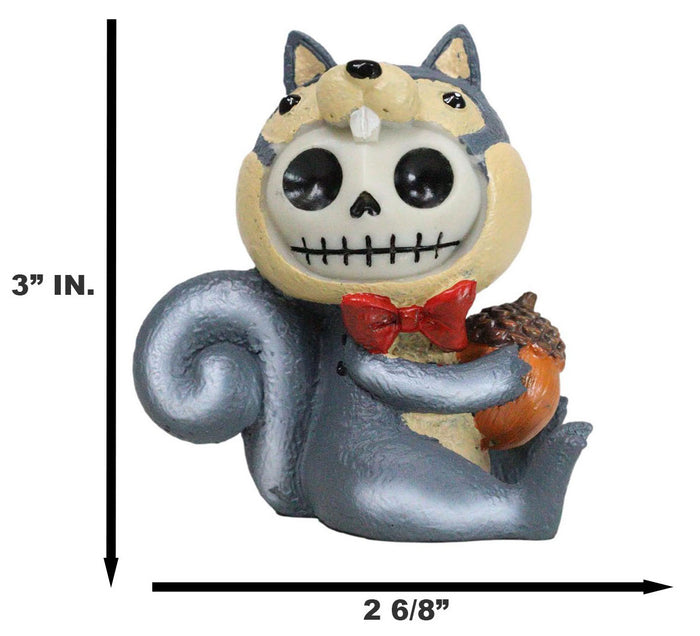 Ebros Gift Furrybones Nibbles The Squirrel Voodoo Skeleton With Acorn Figurine Collectible