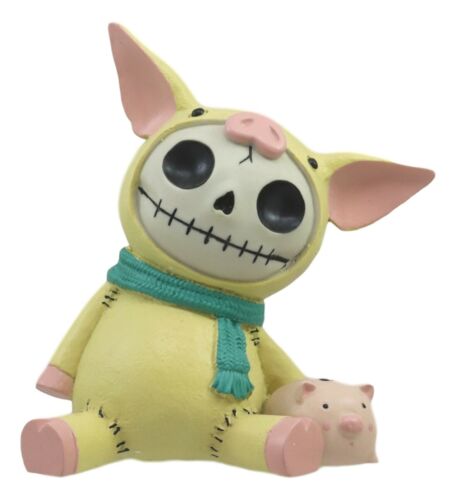 Ebros Gift Furrybones Piggy Voodoo Skeleton Small Money Bank Statue 5.5"Tall Furry Bones