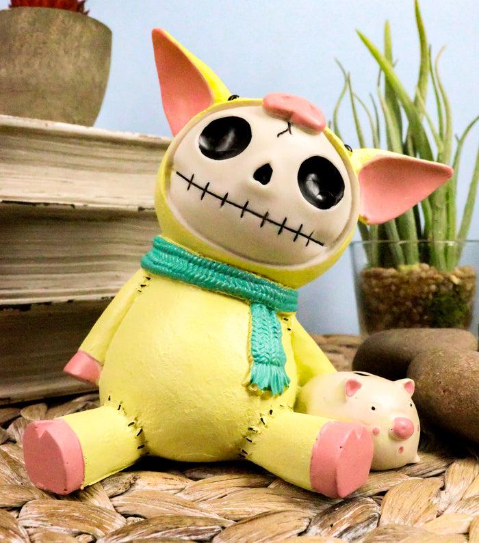 ebros gift Furrybones Piggy Voodoo Skeleton Small Money Bank Statue 5.5"Tall Furry Bones