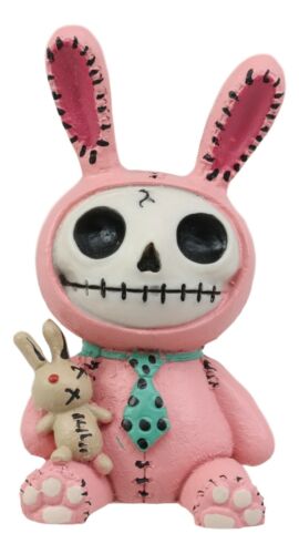 Ebros Gift Furrybones Pink Bunnie Bun Rabbit Skeleton Figurine Small Furry Bones Skull