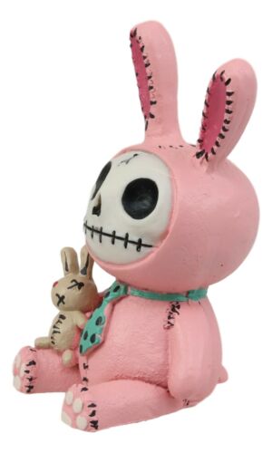 Ebros Gift Furrybones Pink Bunnie Bun Rabbit Skeleton Figurine Small Furry Bones Skull