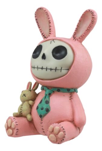 Ebros Gift Furrybones Pink Bunny Voodoo Skeleton Money Bank Statue 6"H Furry Bones Bun Bun