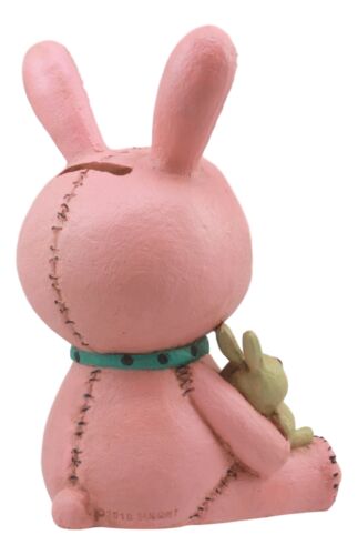 Ebros Gift Furrybones Pink Bunny Voodoo Skeleton Money Bank Statue 6"H Furry Bones Bun Bun