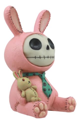 Ebros Gift Furrybones Pink Bunny Voodoo Skeleton Money Bank Statue 6"H Furry Bones Bun Bun