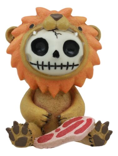 ebros gift Furrybones Raion Lion With Meat Skeleton Statue 2.75"H Furry Bones Madagascar