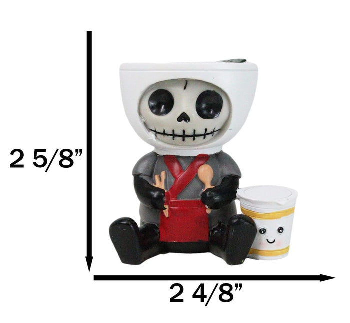 Ebros Gift Furrybones Ramon Japanese Ramen Bowl Master Chef Skeleton Furry Bones Figurine