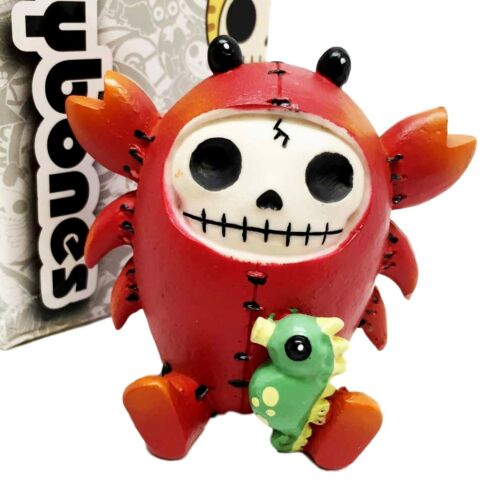 Ebros Gift Furrybones Red Fire Lobster Scuttle Sea Horse Skeleton Furry Bones Figurine