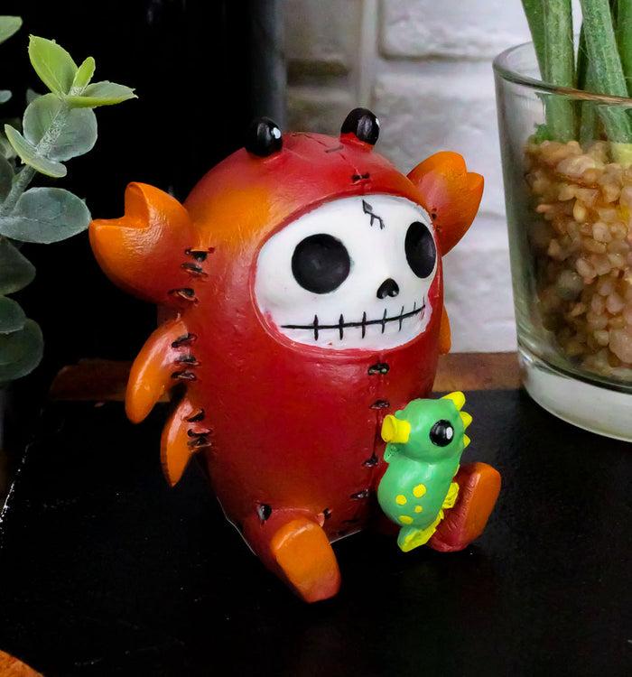 Ebros Gift Furrybones Red Fire Lobster Scuttle Sea Horse Skeleton Furry Bones Figurine