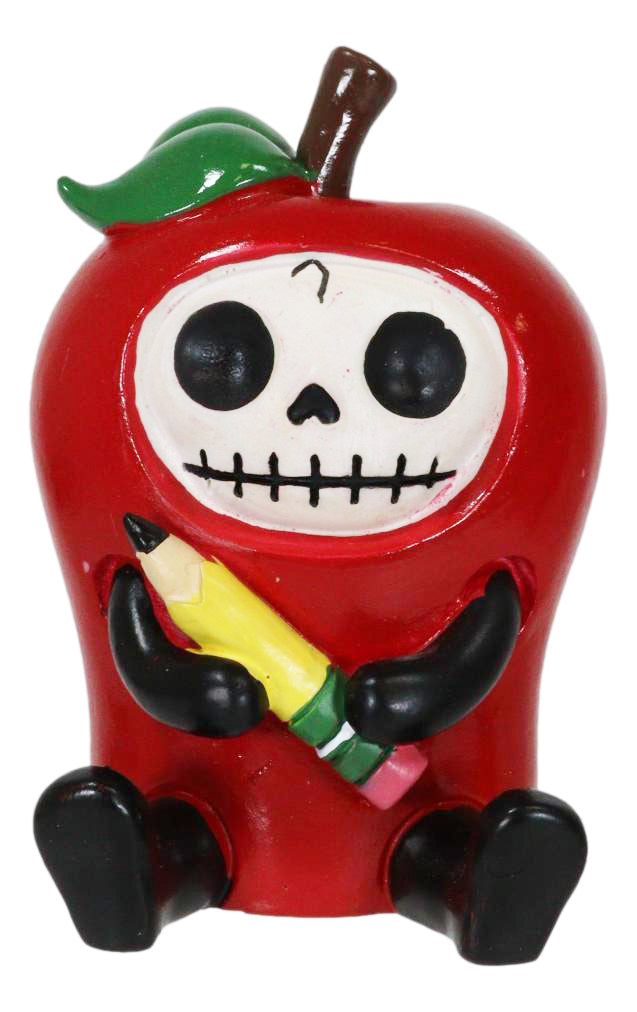 Ebros Gift Furrybones Red Ringo Chili Pepper Skeleton With Pencil Furry Bones Figurine