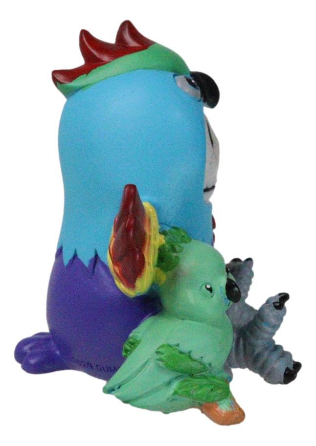Ebros Gift Furrybones Rio Polly The Blue Macaw Parrot Bird Skeleton Furry Bones Figurine