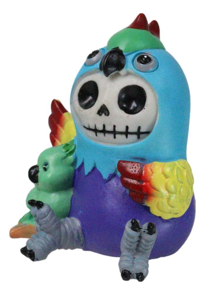 Ebros Gift Furrybones Rio Polly The Blue Macaw Parrot Bird Skeleton Furry Bones Figurine