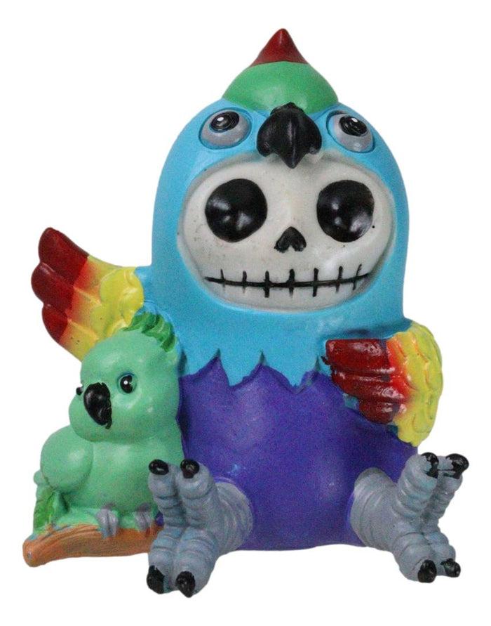 ebros gift Furrybones Rio Polly The Blue Macaw Parrot Bird Skeleton Furry Bones Figurine