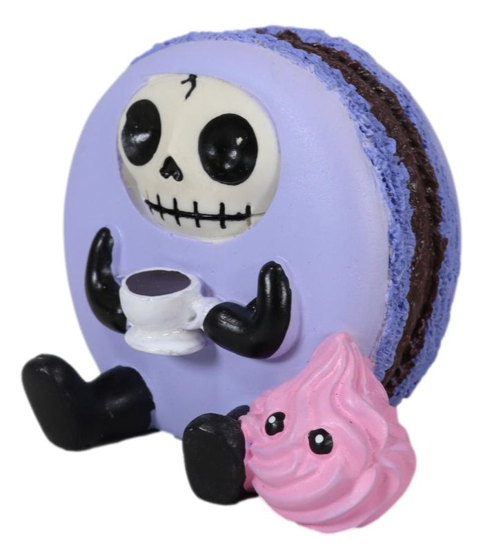 Ebros Gift Furrybones Ronny The Lavender Purple Macaron With Coffee Cup Furry Bone Figurine