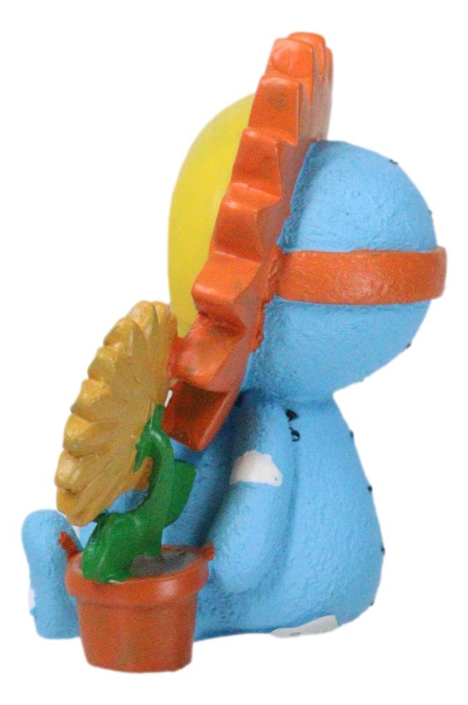 Ebros Gift Furrybones Sol Sunflower Pot Sun Blue Sky Monster Skeleton Furry Bones Figurine