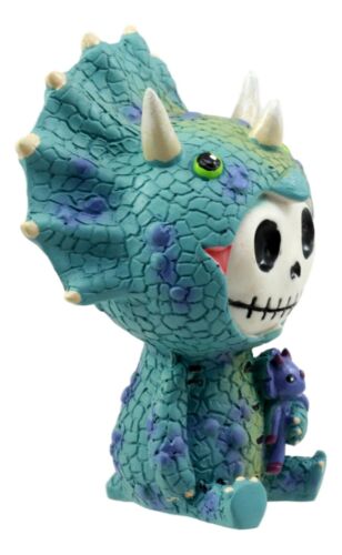 Ebros Gift Furrybones Spike Triceratops Dinosaur Costume Skeleton Monster Sit Up Ornament