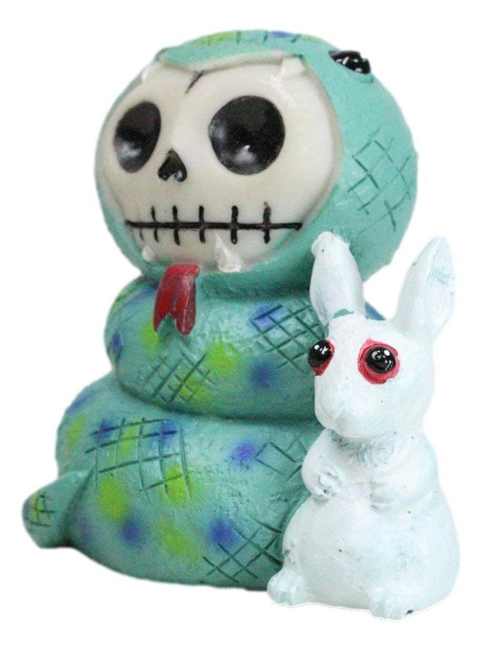 Ebros Gift Furrybones Sstevie Serpent Snake With White Rabbit Skeleton Furry Bones Figurine