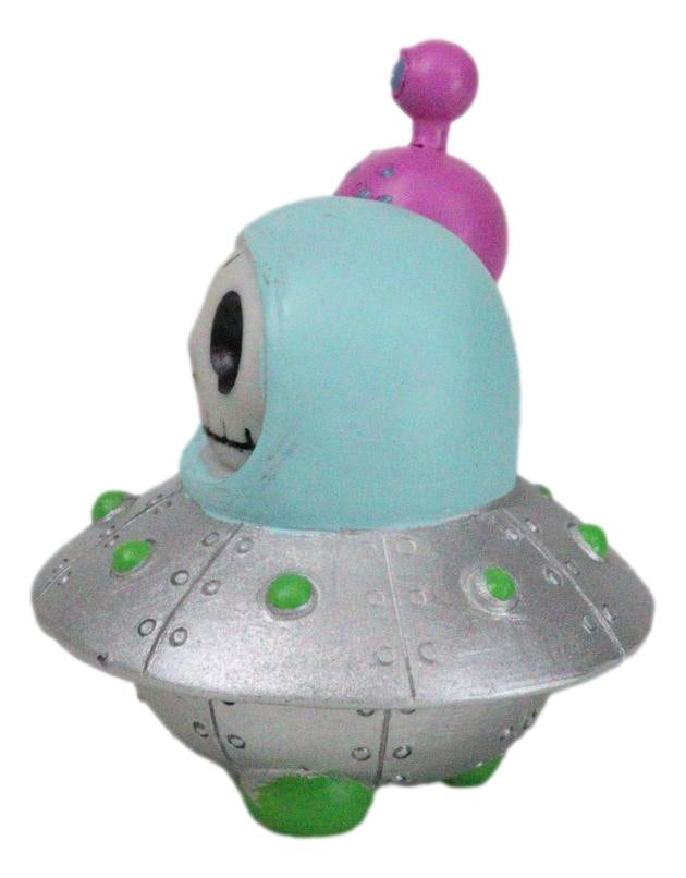 Ebros Gift Furrybones UFO ET Alien Planetary Space Ship Dish Skeleton Figurine Furry Bones