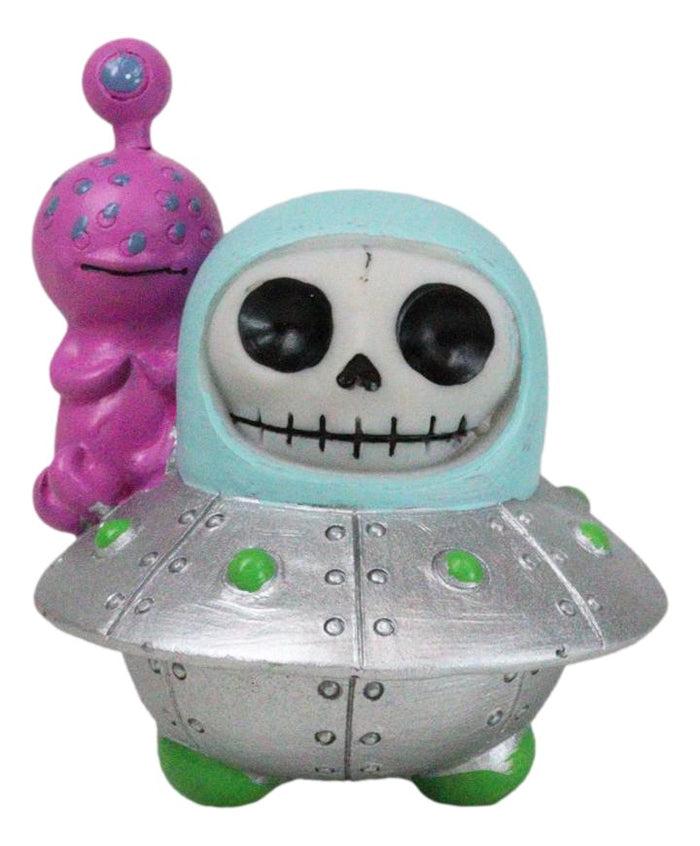 ebros gift Furrybones UFO ET Alien Planetary Space Ship Dish Skeleton Figurine Furry Bones