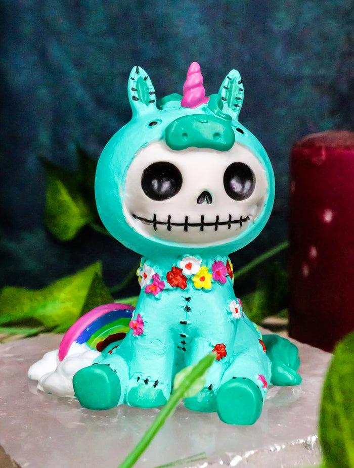 ebros gift Furrybones Unie The Sky Castle Rainbow Unicorn Skeleton Statue Toy Furry Bones