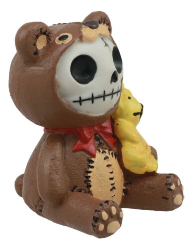 Ebros Gift Furrybones Voodoo Teddy Bear With Honey Bear Bottle Skeleton Statue 2.5"Tall