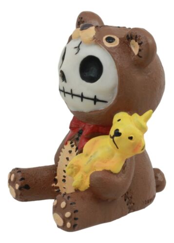 Ebros Gift Furrybones Voodoo Teddy Bear With Honey Bear Bottle Skeleton Statue 2.5"Tall