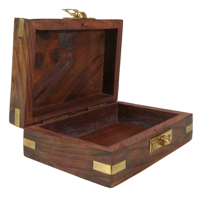 Ebros Gift Gambling Poker Spade Heart Club Diamond Symbols Decorative Trinket Wooden Box