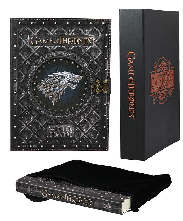 ebros gift Game of Thrones Winter Is Coming Stark Direwolf Large Embossed Journal 7"x10"