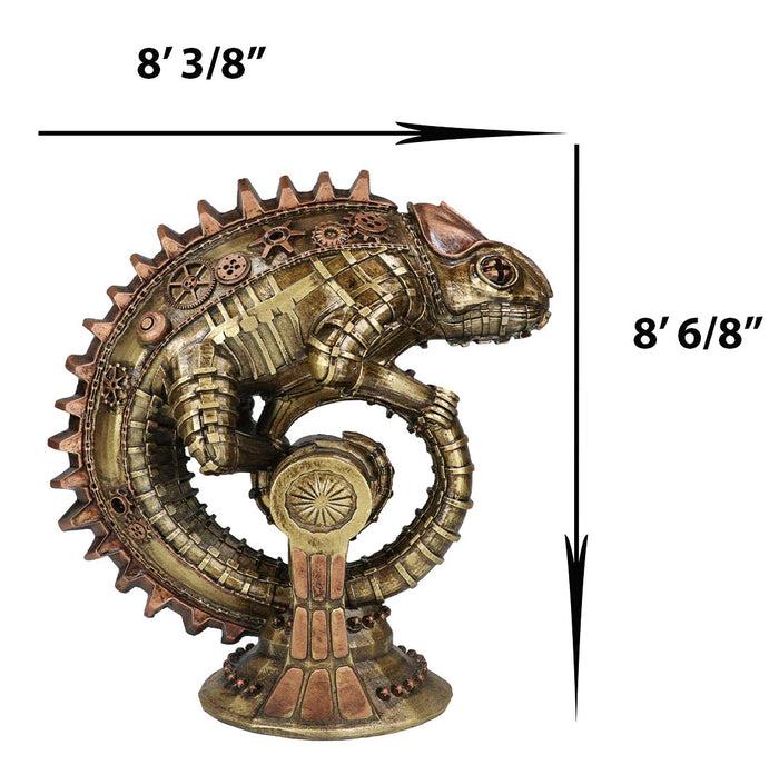 Ebros Gift Geared Clockwork Vintage Steampunk Iguana Lizard Coiling On Stand Figurine