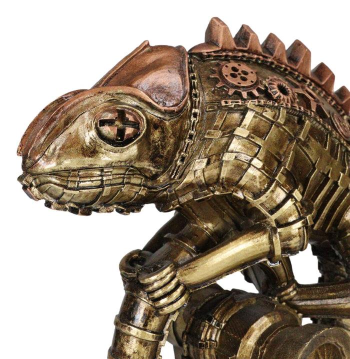 Ebros Gift Geared Clockwork Vintage Steampunk Iguana Lizard Coiling On Stand Figurine