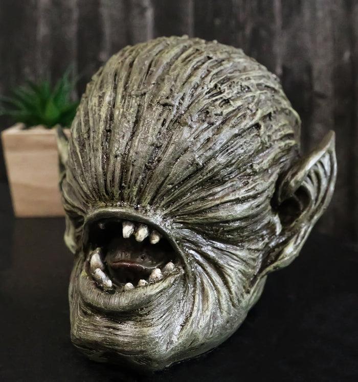 ebros gift Ghastly Faceless Alien Zombie Skull Figurine 6.25"Long Horrific Blind Predator