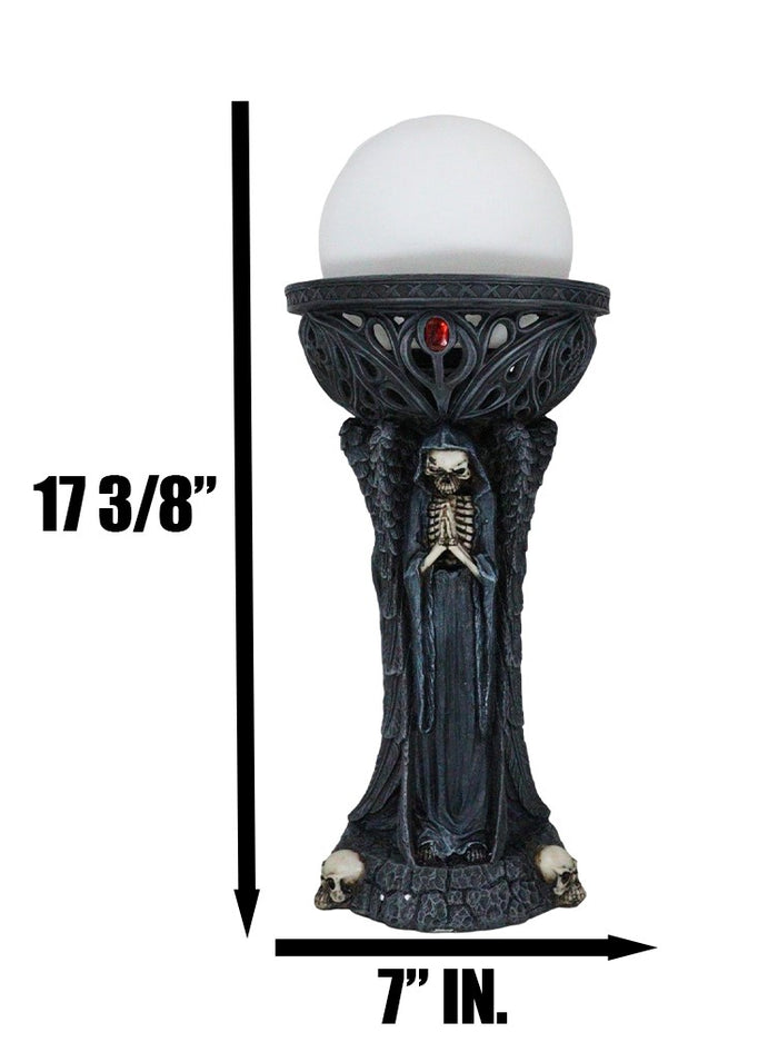 Ebros Gift Ghastly Illumination Sinister Skeleton Grim Reapers Sculptural Table Orb Lamp