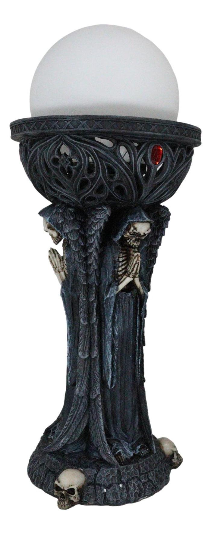 Ebros Gift Ghastly Illumination Sinister Skeleton Grim Reapers Sculptural Table Orb Lamp