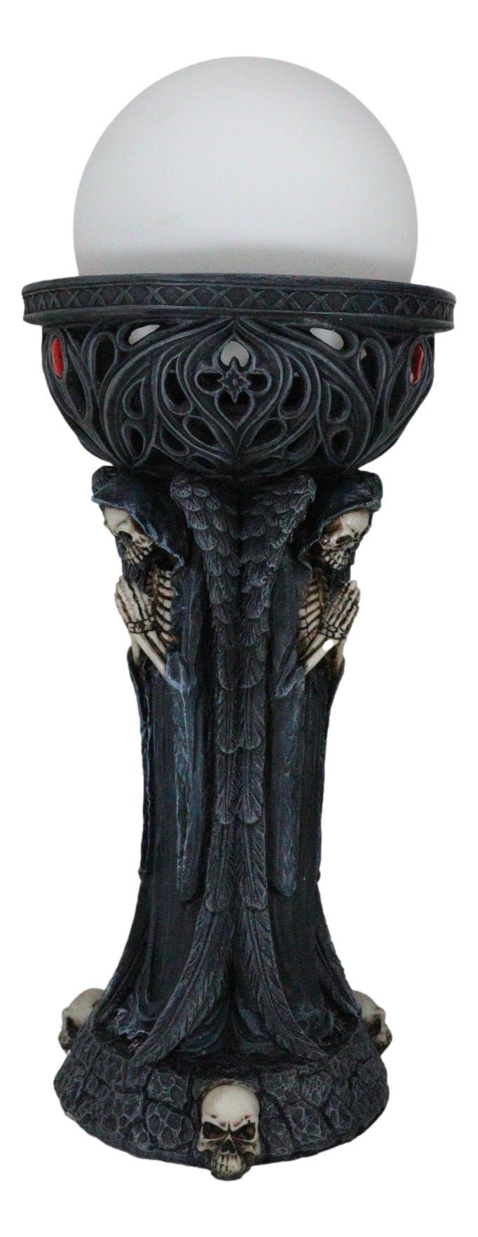 Ebros Gift Ghastly Illumination Sinister Skeleton Grim Reapers Sculptural Table Orb Lamp