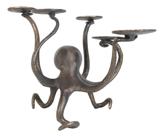 Ebros Gift Giant Creature Kraken Octopus Penta Candleholder Home Decor Made Of Aluminum