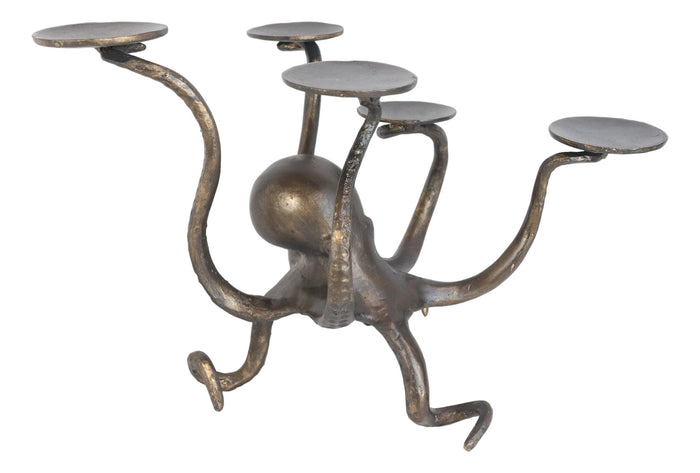 Ebros Gift Giant Creature Kraken Octopus Penta Candleholder Home Decor Made Of Aluminum
