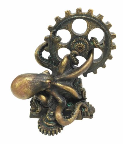 ebros gift Giant Deep Sea Octopus Kraken Hauling Sunken Ship Gears Paperweight Figurine
