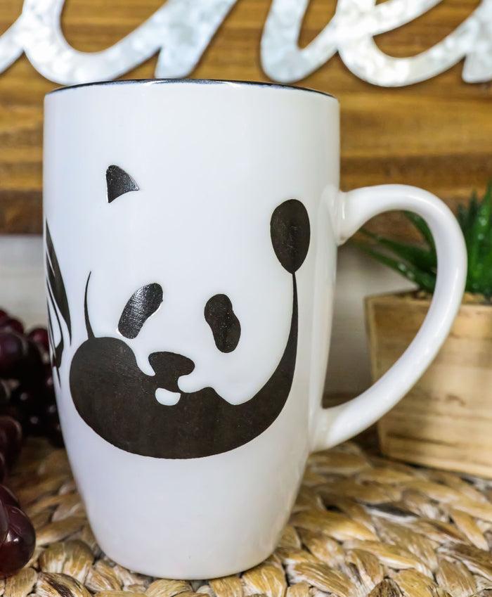 ebros gift Giant Panda Bear Abstract Silhouette Art Ceramic Coffee Tea Mug Drink Cup 16oz