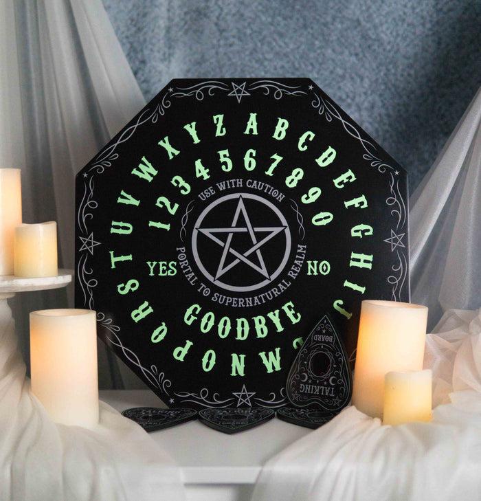 Ebros Gift Glow In The Dark Octagonal Pentagram Star Ouija Spirit Board Game W/ Planchette