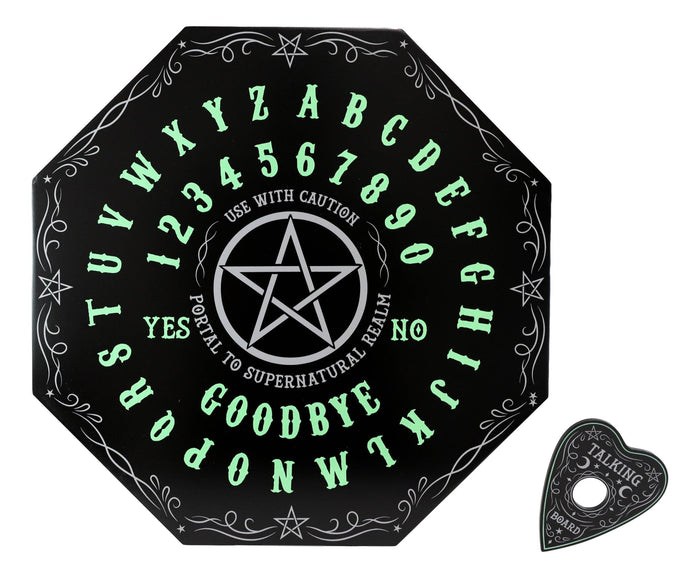 Ebros Gift Glow In The Dark Octagonal Pentagram Star Ouija Spirit Board Game W/ Planchette