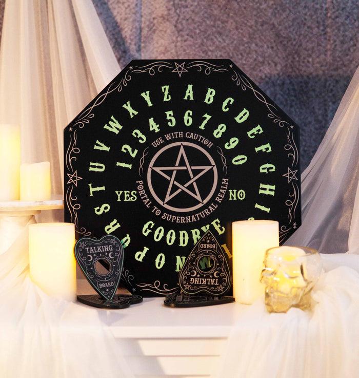 ebros gift Glow in The Dark Octagonal Pentagram Star Ouija Spirit Board Game W/ Planchette